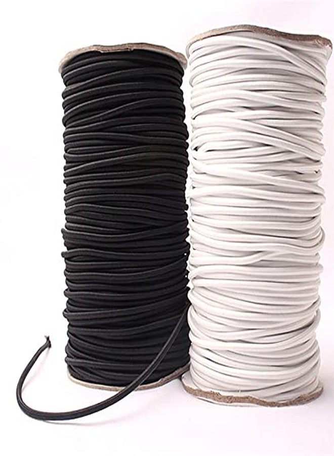 AN Sunshine Combo of Black & White Strong Elastic Bungee Rope Shock Cord Tie Down DIY Jewelry Making 4mm x 5 Meters Each - Image 1